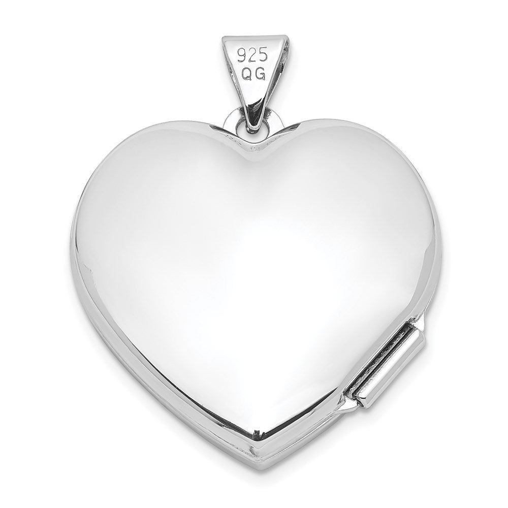 Sterling Silver Rhodium-plated Heart Locket QLS43
