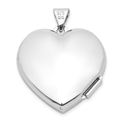 Sterling Silver Rhodium-plated Heart Locket QLS43