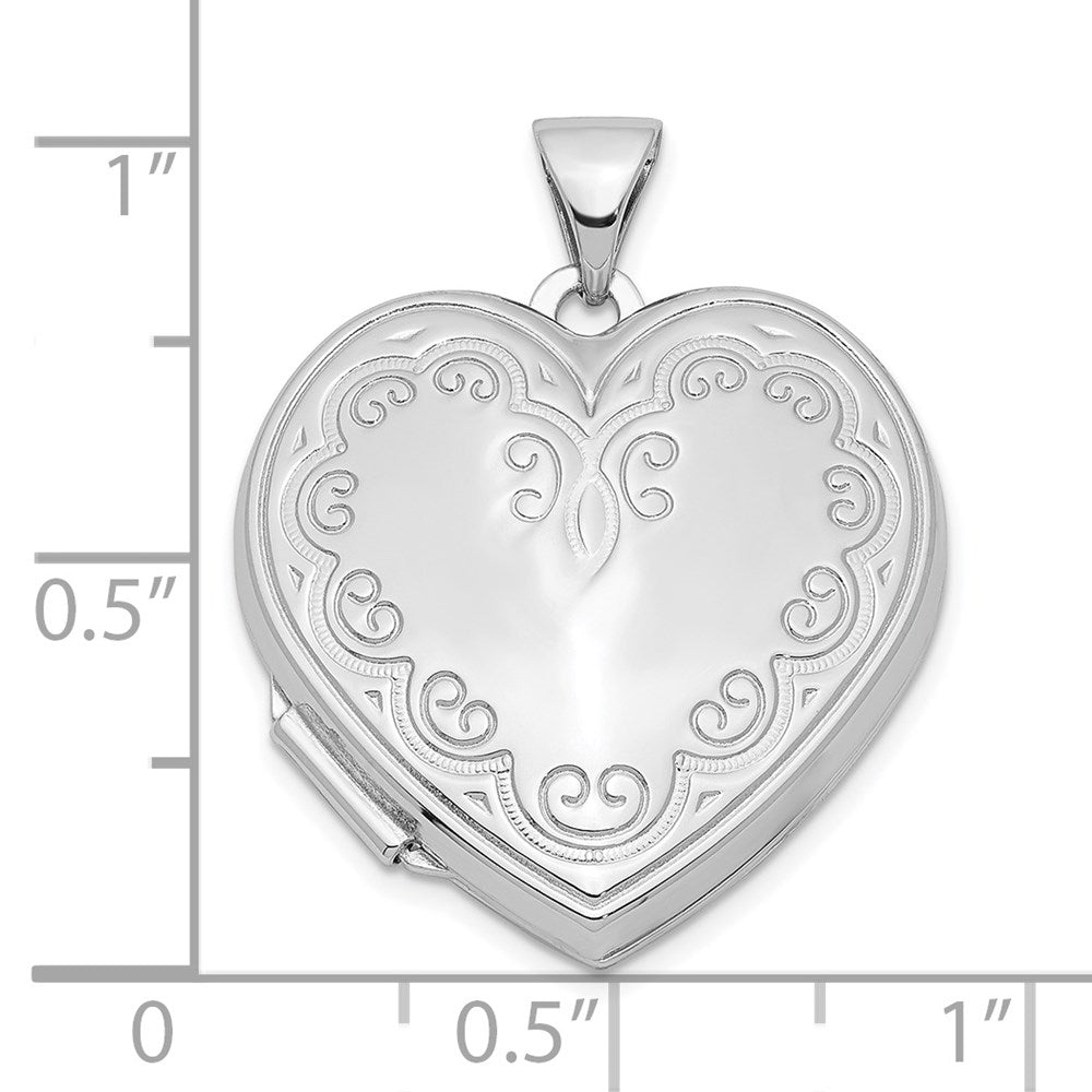 Sterling Silver Rhodium-plated Heart Locket QLS43