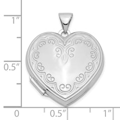 Sterling Silver Rhodium-plated Heart Locket QLS43