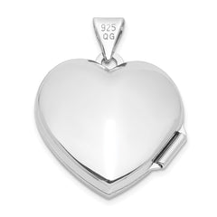 Sterling Silver Rhodium-plated Heart Locket QLS45