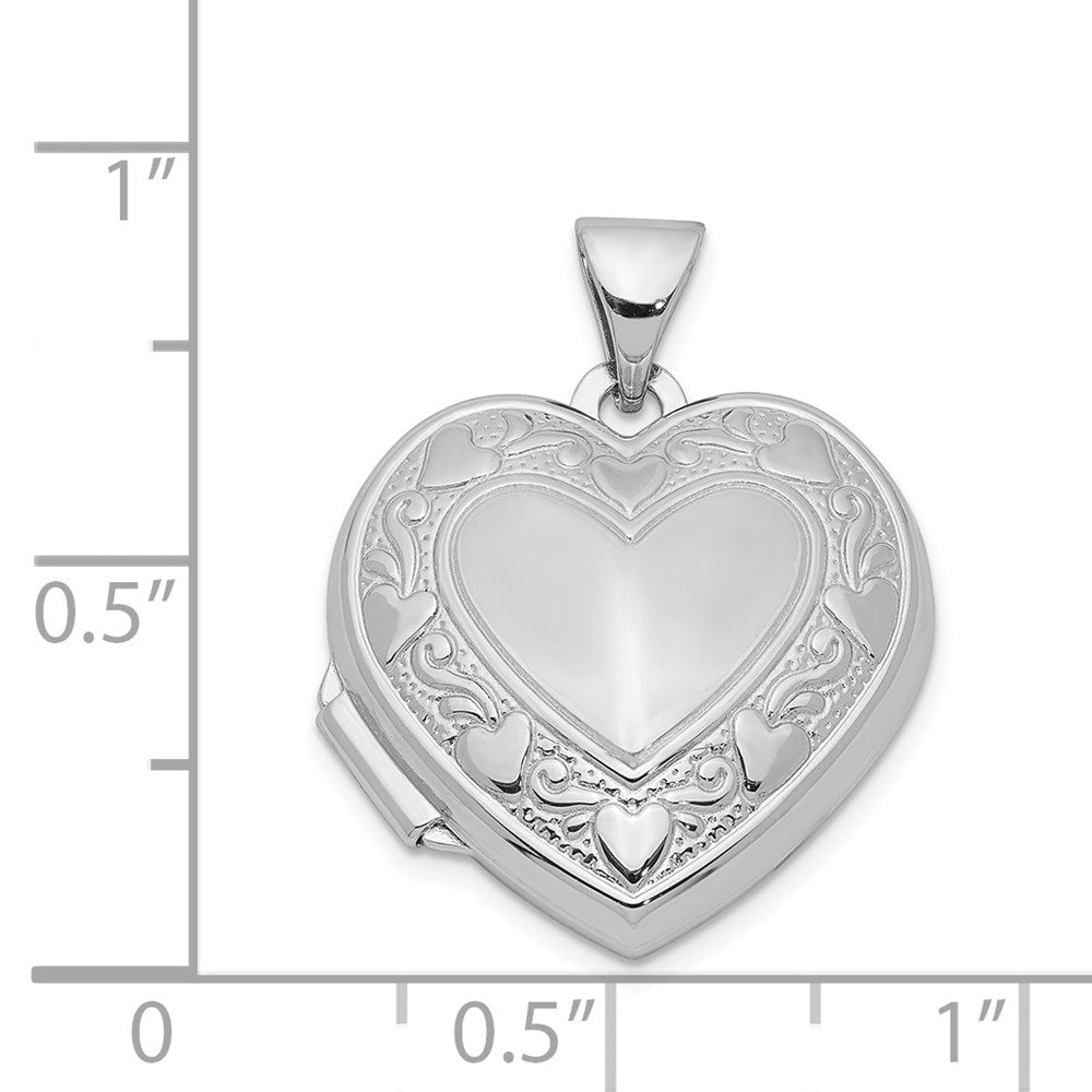 Sterling Silver Rhodium-plated Heart Locket QLS45