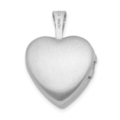Sterling Silver Rhodium-plated Butterflies 12mm Heart Locket QLS480