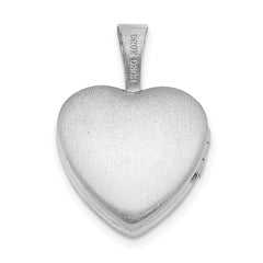 Sterling Silver Rhodium-plated Polished 12mm Heart Locket QLS484
