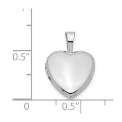 Sterling Silver Rhodium-plated Polished 12mm Heart Locket QLS484