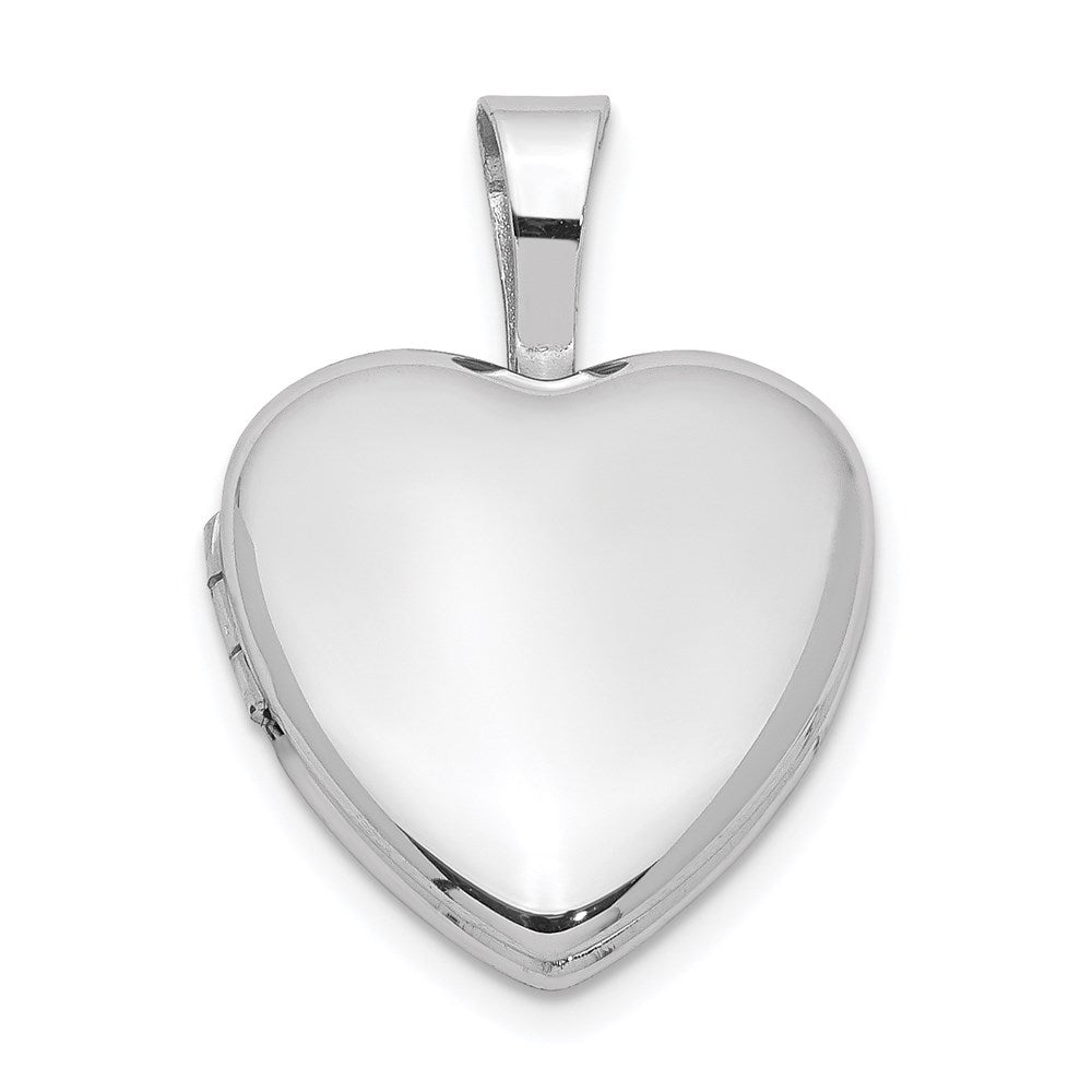 Sterling Silver Rhodium-plated Polished 12mm Heart Locket QLS484