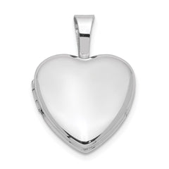 Sterling Silver Rhodium-plated Polished 12mm Heart Locket QLS484
