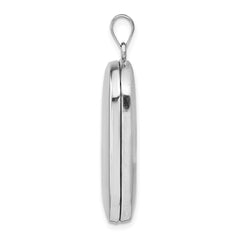 Sterling Silver Rhodium-plated Polished Rectangular Locket QLS573