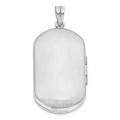 Sterling Silver Rhodium-plated Polished Rectangular Locket QLS573