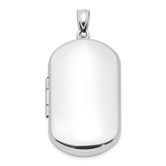 Sterling Silver Rhodium-plated Polished Rectangular Locket QLS573