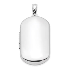 Sterling Silver Rhodium-plated Polished Rectangular Locket QLS573