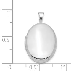 Sterling Silver Rhodium-plated 20mm Polished Oval Locket QLS576