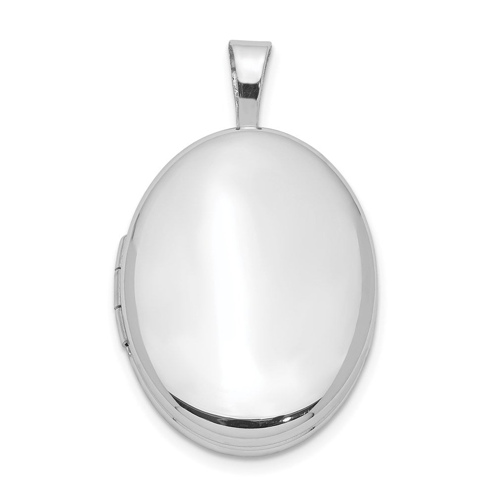 Sterling Silver Rhodium-plated 20mm Polished Oval Locket QLS576