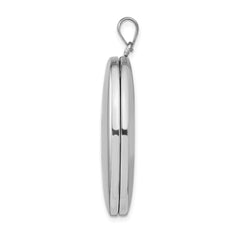 Sterling Silver Rhodium-plated Polished 34mm Oval Locket QLS578