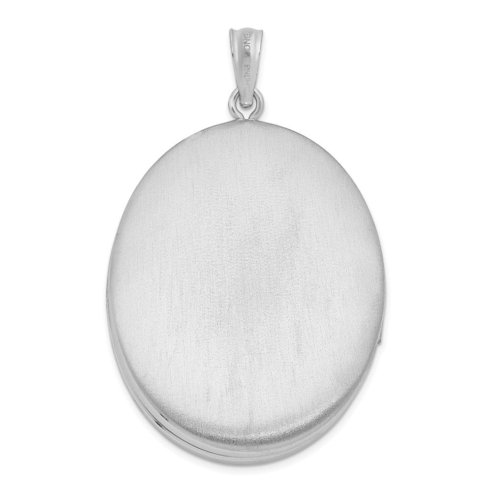 Sterling Silver Rhodium-plated Polished 34mm Oval Locket QLS578