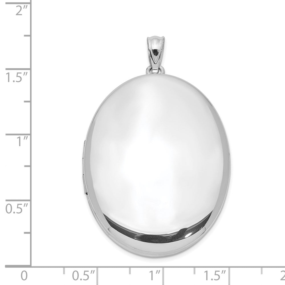 Sterling Silver Rhodium-plated Polished 34mm Oval Locket QLS578