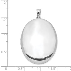 Sterling Silver Rhodium-plated Polished 34mm Oval Locket QLS578