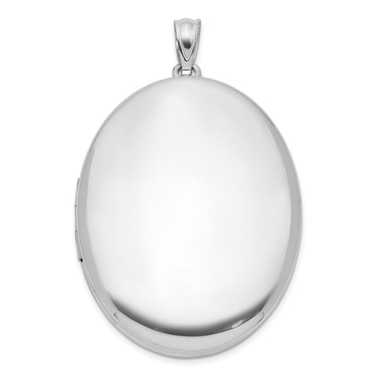 Sterling Silver Rhodium-plated Polished 34mm Oval Locket QLS578