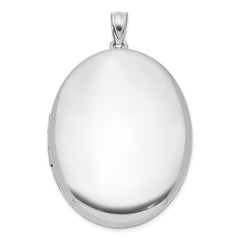 Sterling Silver Rhodium-plated Polished 34mm Oval Locket QLS578