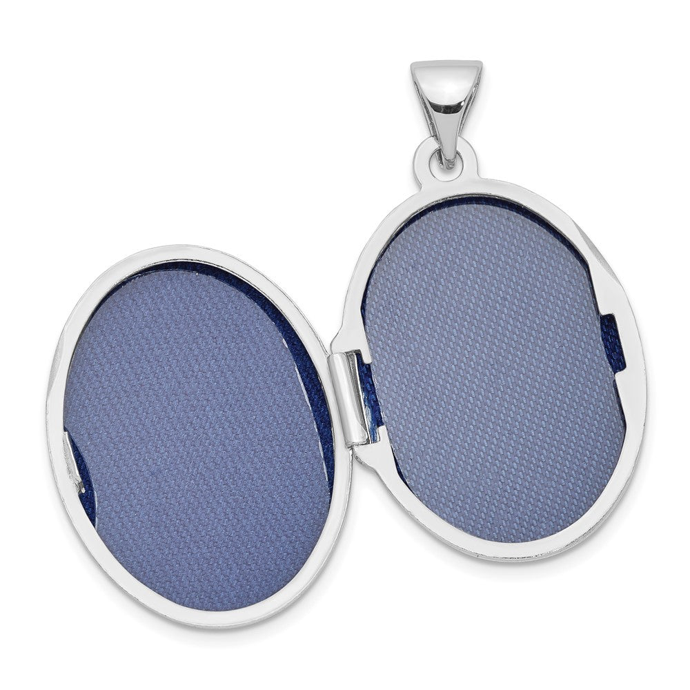 Sterling Silver Rhod-plated & Gold-plated Floral Granddaughter Oval Locket QLS596