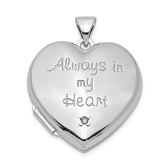 Sterling Silver Rhod-plated & Gold-tone Always In My Heart Dia Heart Locket QLS602