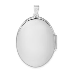 Sterling Silver Rhodium-plated Oval Scroll Locket QLS616