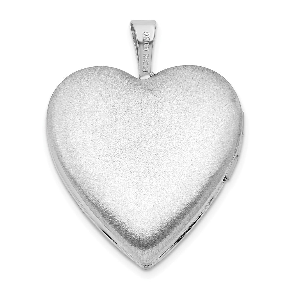 Sterling Silver Rhod-pltd 20mm FOREVER IN MY HEART Heart Locket QLS805