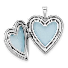 Sterling Silver Rhod-pltd 20mm FOREVER IN MY HEART Heart Locket QLS805