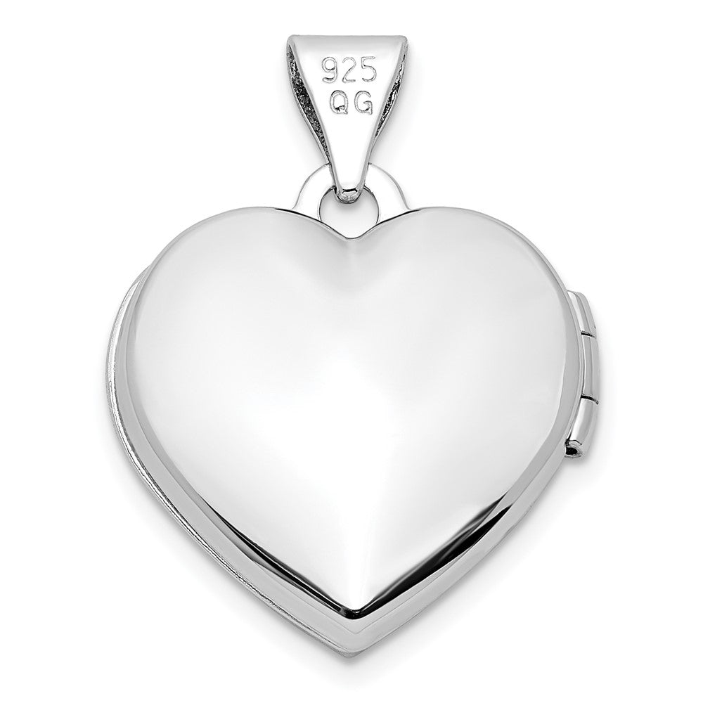 Sterling Silver Rhodium-plated Gold-tone Preciosa Crystal Mom Heart Locket QLS812