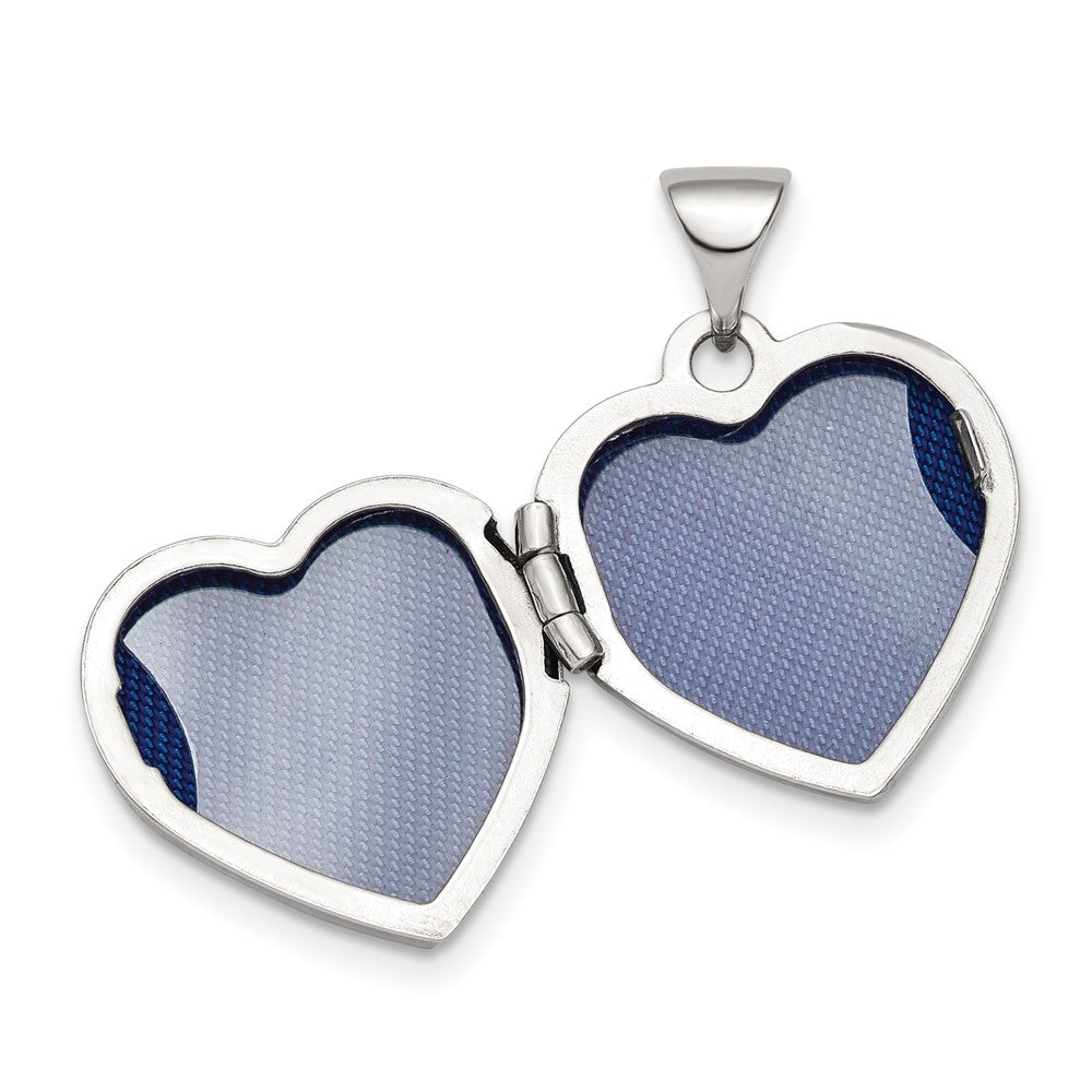 Sterling Silver Rhodium-plated Gold-tone Preciosa Crystal Mom Heart Locket QLS812