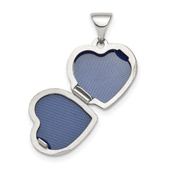 Sterling Silver Rhodium-plated & Gold-tone Floral Mom Heart Locket QLS817