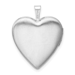 Sterling Silver Rhod-pltd 20mm LOVE TO THE MOON Diamond Heart Locket QLS820