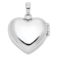 Sterling Silver Rhodium-plated Fancy CZ Heart Locket QLS822