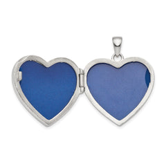 Sterling Silver Rhodium-plated Fancy CZ Heart Locket QLS822