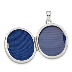 Sterling Silver Rhodium-plated Fancy CZ Oval Locket QLS836