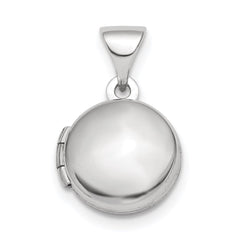 Sterling Silver Rhodium-plated Polished Domed 10mm Round Locket QLS839