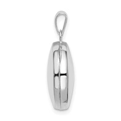 Sterling Silver Rhodium-plated Polished Domed 16mm Round Locket QLS840