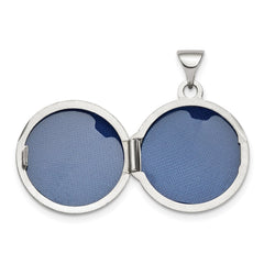Sterling Silver Rhodium-plated Polished Domed 16mm Round Locket QLS840