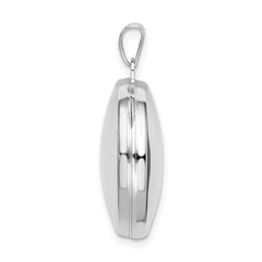 Sterling Silver Rhodium-plated Polished Domed 20mm Round Locket QLS841