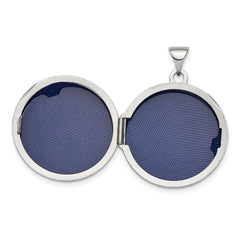 Sterling Silver Rhodium-plated Polished Domed 20mm Round Locket QLS841