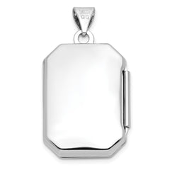 Sterling Silver Rhodium-plated Polished Fancy Scroll 21mm Octagonal Locket QLS842