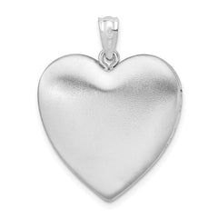 Sterling Silver Rhod-plated Satin/Pol Paw Prints Ash Holder Heart Locket QLS879