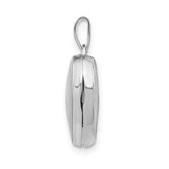 Sterling Silver Rhodium-plated Plain 15mm Heart Locket QLS89
