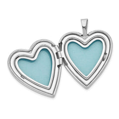 Sterling Silver Rhodium-plated 21mm Polished My Angel Heart Locket QLS893