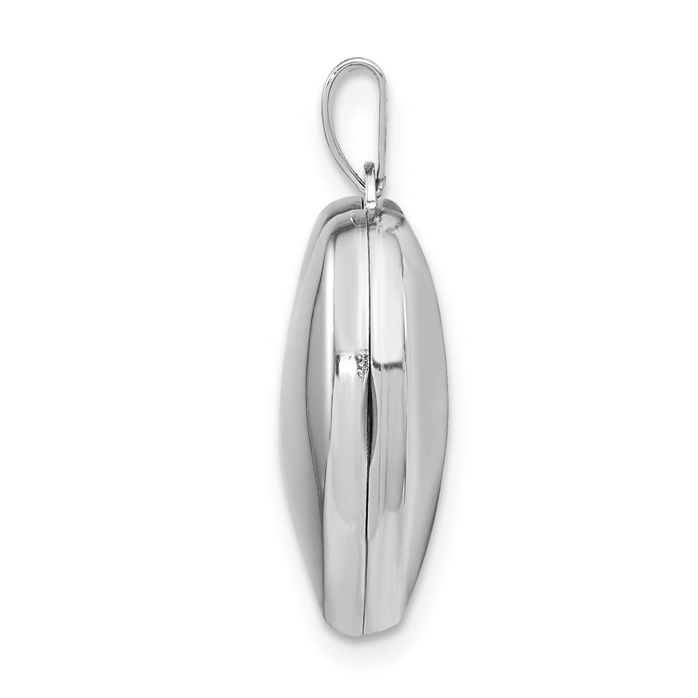 Sterling Silver Rhodium-plated Polished 18mm Heart Locket QLS90