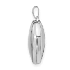 Sterling Silver Rhodium-plated Polished 18mm Heart Locket QLS90