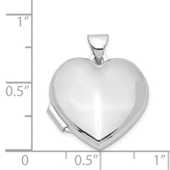 Sterling Silver Rhodium-plated Polished 18mm Heart Locket QLS90