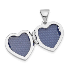 Sterling Silver Rhodium-plated 13mm Heart Locket QLS907