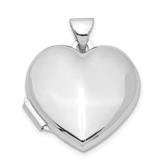Sterling Silver Rhodium-plated Polished 18mm Heart Locket QLS90