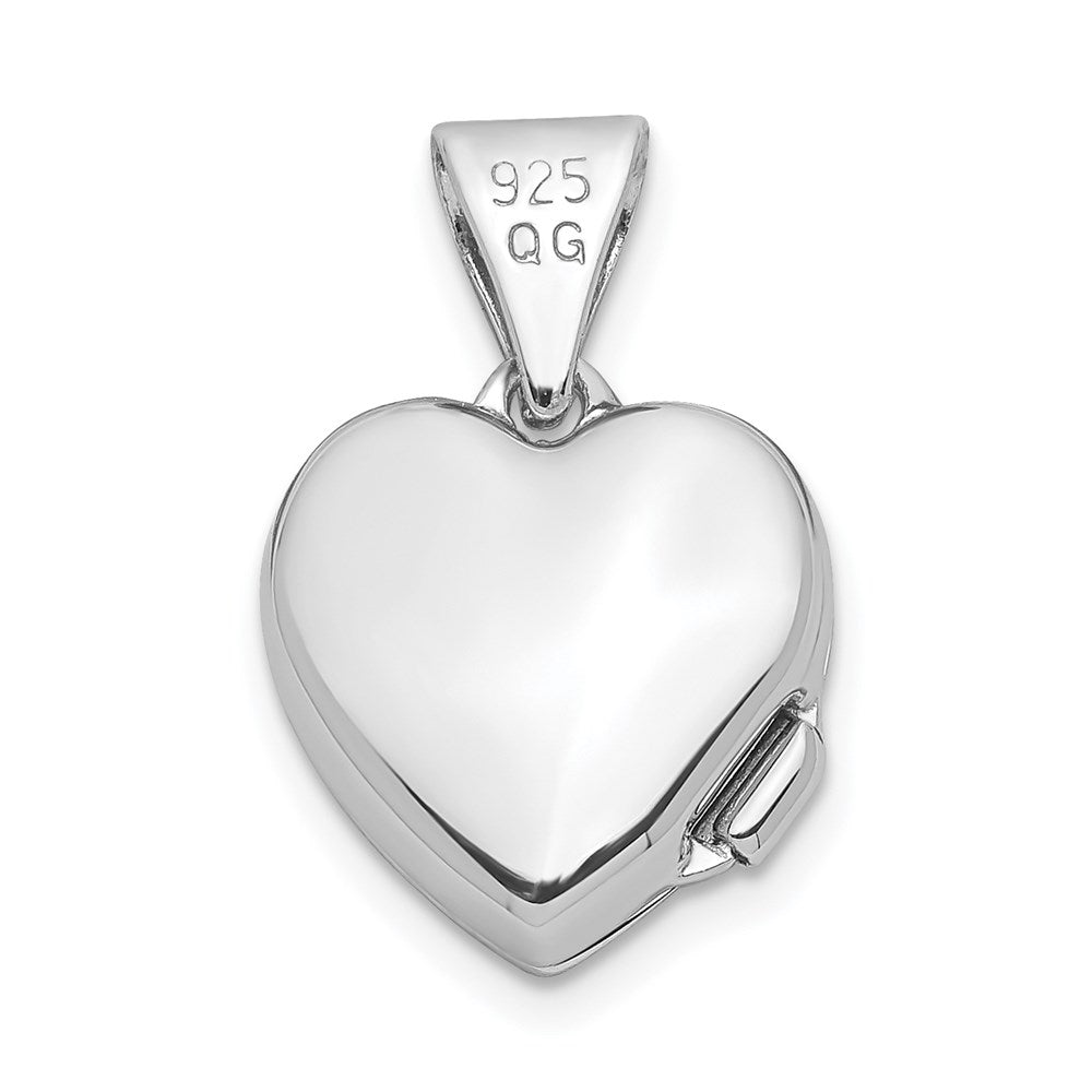 Sterling Silver Rhodium-plated Polished 10mm Heart Locket QLS911